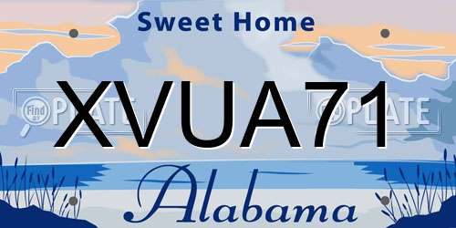 XVUA71 Alabama License Plate