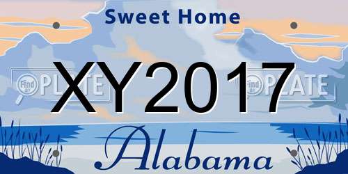 XY2017 Alabama License Plate