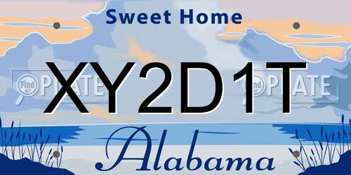 XY2D1T Alabama License Plate