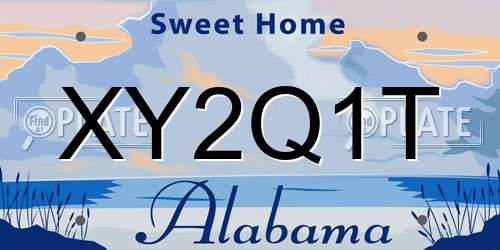 XY2Q1T Alabama License Plate