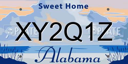 XY2Q1Z Alabama License Plate