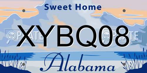 XYBQ08 Alabama License Plate