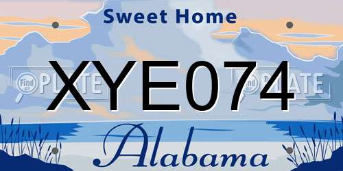 XYE074 Alabama License Plate