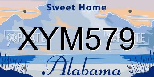 XYM579 Alabama License Plate