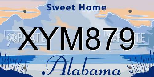 XYM879 Alabama License Plate