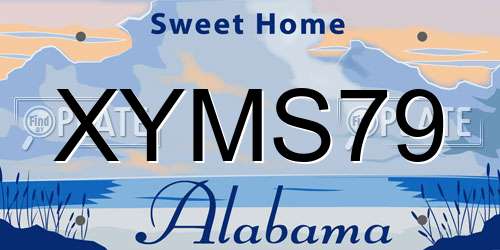 XYMS79 Alabama License Plate