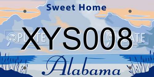 XYS008 Alabama License Plate