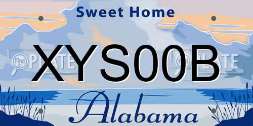XYS00B Alabama License Plate