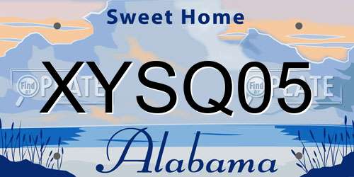 XYSQ05 Alabama License Plate