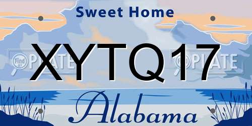 XYTQ17 Alabama License Plate