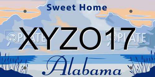 XYZO17 Alabama License Plate
