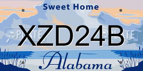 XZD24B Alabama License Plate