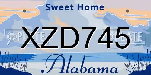 XZD745 Alabama License Plate