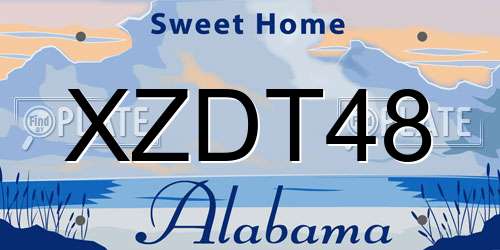 XZDT48 Alabama License Plate