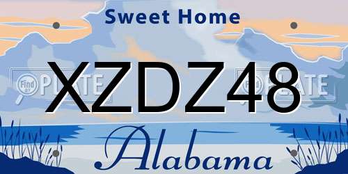 XZDZ48 Alabama License Plate
