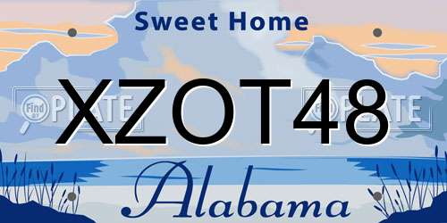 XZOT48 Alabama License Plate