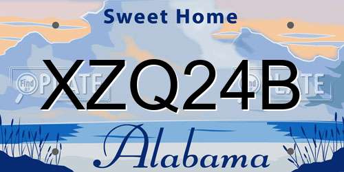 XZQ24B Alabama License Plate