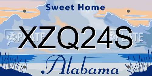 XZQ24S Alabama License Plate