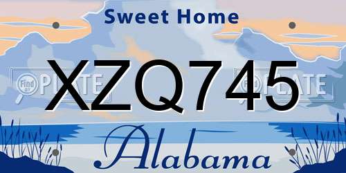 XZQ745 Alabama License Plate