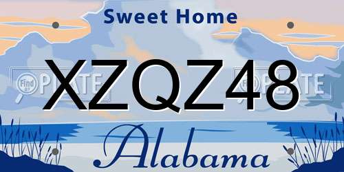 XZQZ48 Alabama License Plate