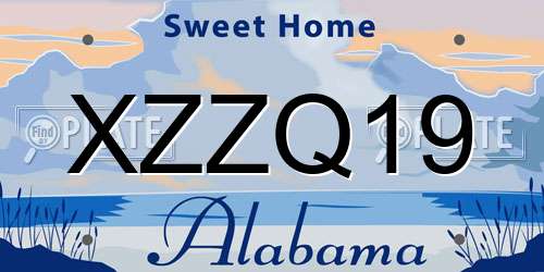 XZZQ19 Alabama License Plate
