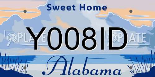 Y008ID Alabama License Plate