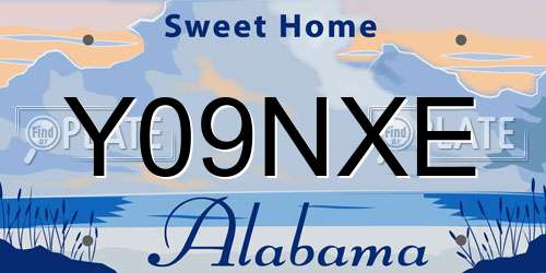 Y09NXE Alabama License Plate