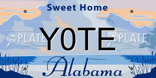Y0TE Alabama License Plate
