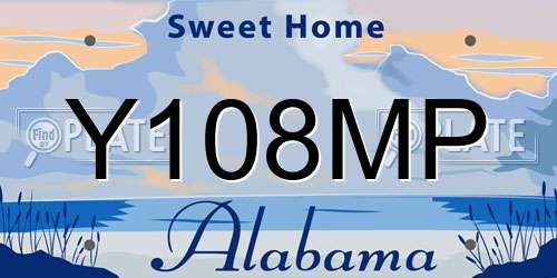 Y108MP Alabama License Plate