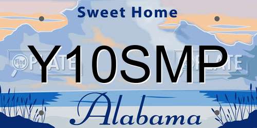 Y10SMP Alabama License Plate