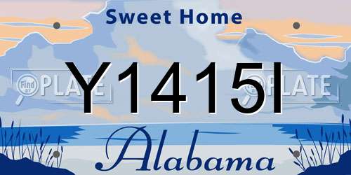 Y1415I Alabama License Plate