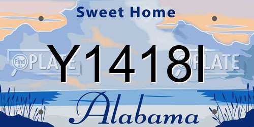 Y1418I Alabama License Plate