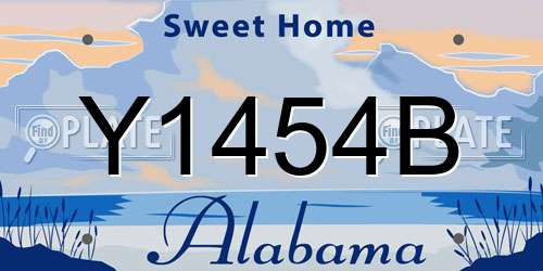 Y1454B Alabama License Plate