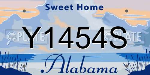 Y1454S Alabama License Plate