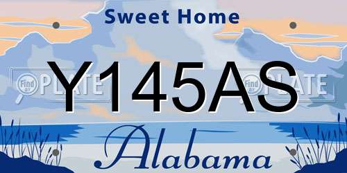 Y145AS Alabama License Plate