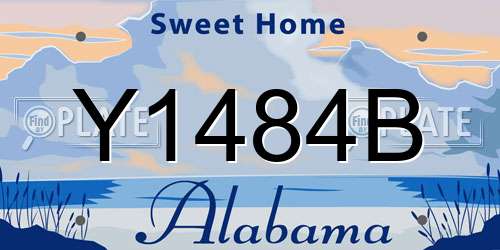 Y1484B Alabama License Plate