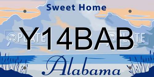 Y14BAB Alabama License Plate