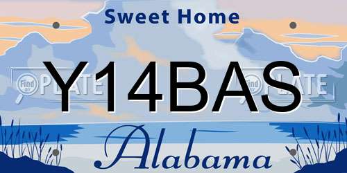 Y14BAS Alabama License Plate