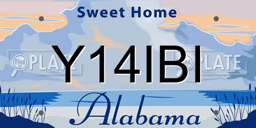 Y14IBI Alabama License Plate
