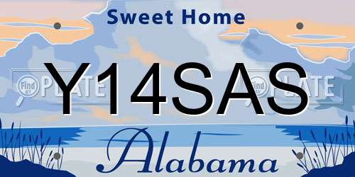 Y14SAS Alabama License Plate