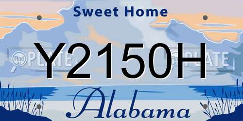 Y2150H Alabama License Plate