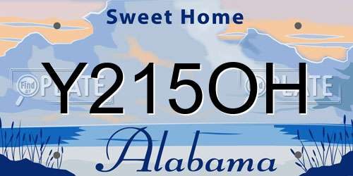 Y215OH Alabama License Plate