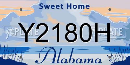 Y2180H Alabama License Plate