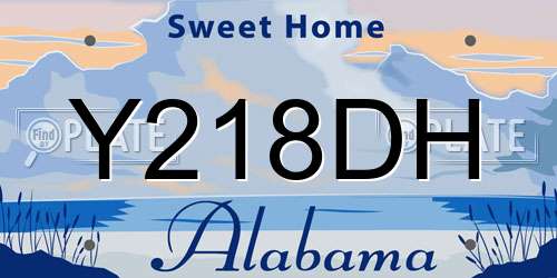 Y218DH Alabama License Plate