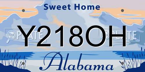 Y218OH Alabama License Plate