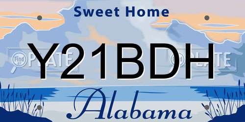 Y21BDH Alabama License Plate