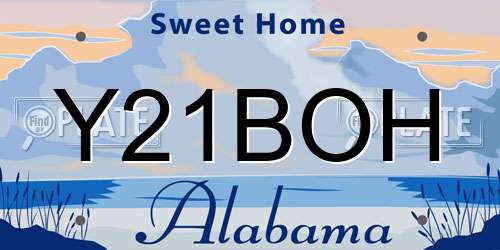 Y21BOH Alabama License Plate