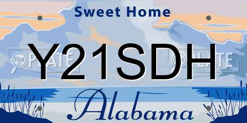 Y21SDH Alabama License Plate