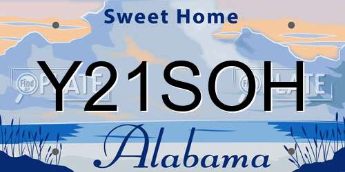Y21SOH Alabama License Plate