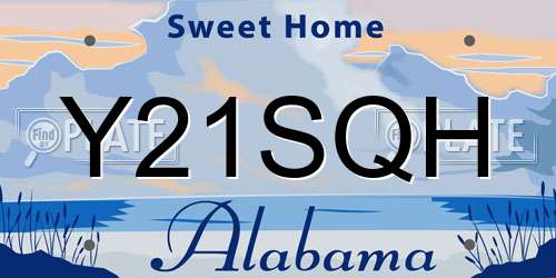 Y21SQH Alabama License Plate